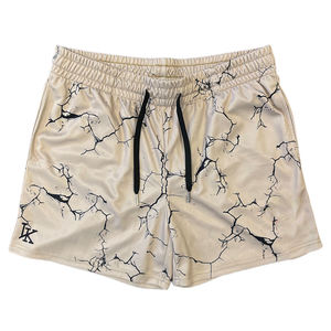 Shorts de bain extensibles de qualité supérieure pour hommes, shorts de plage à taille élastiquée avec cordon de serrage, design graphique personnalisé, doublure en maille - Product Image 2
