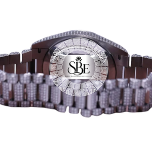 Reloj de Diamantes Plateado de Acero Inoxidable de Excelente Calidad, Esfera de Cristal de Zafiro, Movimiento de Cuarzo, Resistente al Agua 3BAR, para Ocasiones Especiales - Product Image 3