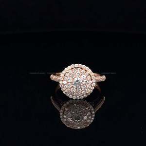 1.00 CTW Round Lab Grown Diamond 10K Rose Gold <b>Stacking</b> Bridal Jewelry <b>Ring</b>, Anniversary Gift for Her - Product Image 5