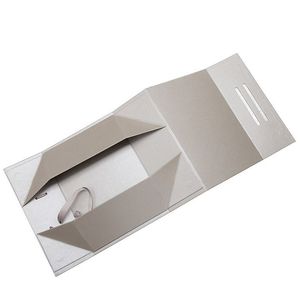 EcoRev Luxury Magnetic Closure Rigid Art Paper Gift <b>Box</b> Ribbon Handle Foldable Premium Packaging for Saree Clothing Wedding - Product Image 2