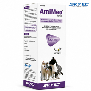Jarabe Multivitamínico SkyEC AmiMeo para Gatos y Gatitos Enriquecido con Taurina, Minerales y Aminoácidos para un Crecimiento y Vitalidad Saludables - Product Image 1