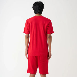 Men's Red T-Shirt And Shorts <b>Set</b> Two Piece Crewneck Tee With Matching Shorts Casual Activewear Lounge Wear - Product Image 4