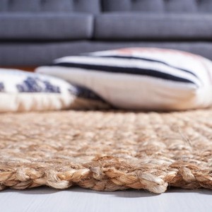 Tapis rectangulaire en jute uni, tissage plat, à poils ras, style moderne, pour salon, nettoyage localisé, avec support antidérapant - Product Image 6
