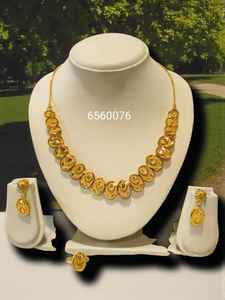 AWAIS HOUSE New Fashion Hip Hop Style Gold Plated Brass Women's Set Necklace <b>Bracelet</b> Party Wedding Chunky Diamond <b>Infinity</b> - Product Image 6