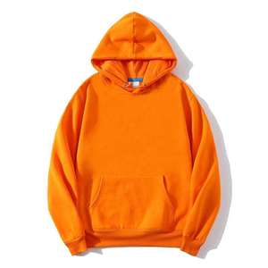 Sweat-shirt à capuche bleu uni pour homme, très demandé, coupe classique, tissu polaire, design avec poche kangourou. - Product Image 3
