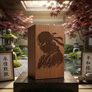 Wooden <b>Memorial</b> Urn Custom Engraved Cremation Keepsake <b>Box</b> Rustic Decorative Tribute Case for Remembrance - Product Image 2