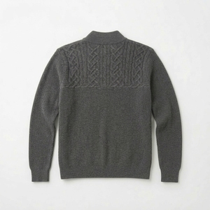 Sudadera de Moda para Hombre, Color Sólido, Casual, con Cuello Alto y Cierre de Cremallera 1/4, Manga Larga, 320gsm - Product Image 4