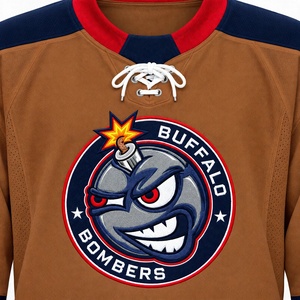 Ropa Deportiva, Jersey de Hockey sobre Hielo Marrón de los Buffalo Bombers, Uniforme Deportivo Sublimado para Hombre, Tejido de Malla Transpirable - Product Image 4