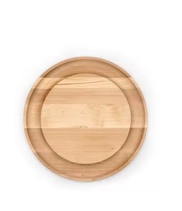 Natural Wooden Irregular Serving Charger Plates 11 Inch Durable Polished <b>Modem</b> Classic Style 4 Pack for Home Restaurant Hotel - Product Image 1