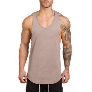 Camiseta sin mangas de algodón y elastano para hombre, estilo stringer, corte muscular, espalda en Y, para gimnasio, con bordado a máquina, transpirable, de secado rápido, para entrenamiento. - Product Image 3