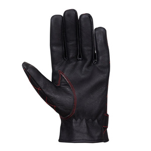 Gants de conduite en cuir noir pour homme, matelassés pour l'hiver, avec sangle de poignet réglable et design respirant pour la conduite - Product Image 2