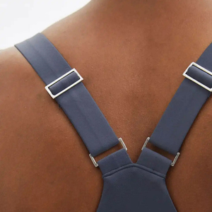 Soutien-gorge de sport pour femme entièrement personnalisé, couleur unie, col rond, respirant, pour yoga et entraînement - Product Image 4