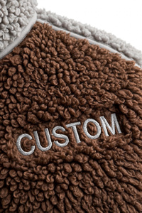 Hot Selling Brown Sherpa <b>Fleece</b> Thick 220g Jacket Full Zip Winter Outerwear Unisex Fuzzy Teddy Coat Contrast Collar <b>Thermal</b> - Product Image 6
