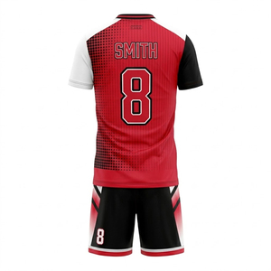 Ensemble de maillots de football personnalisés Dingchao avec nom d'équipe, col en V, manches courtes, maille unisexe, kit de match imprimé, tenue d'entraînement 100% polyester - Product Image 4