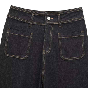 Servicio del fabricante: Pantalones vaqueros de mezclilla de pierna ancha y estilo holgado para mujer, con lavado Monkey y efecto desgastado, de moda urbana. - Product Image 4