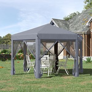 Tenda Pop-Up Resistente 13FT X 13FT, Forma Esagonale, 6 Pareti Laterali in Rete, Altezza Regolabile a 3 Livelli, Struttura in Acciaio Robusto, Premium per Esterni - Product Image 2