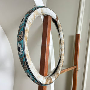 New Popular <b>Car</b> <b>Interior</b> <b>Accessories</b> Steering Wheel Decoration & Protection Cover for Hand Tooled Leather Steering Wheel Cover - Product Image 5