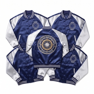 ผู้จัดจำหน่ายเสื้อแจ็คเก็ตเบสบอลแบบซิปสีดำเหลืองผ้าซาตินสำหรับขายส่ง B2B พร้อมปักลายแบบกำหนดเองสำหรับสมาคมสำรวจที่ดิน - Product Image 6