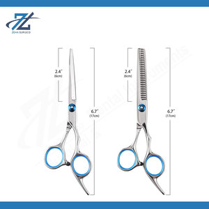 Ciseaux de barbier de qualité supérieure, lame de rasoir, ensemble de ciseaux de coiffure en couleur or avec magnifique étui en cuir et PU, kit de sécurité pour salon - Product Image 6