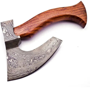 Hache de bûcheron en acier Damas style Viking avec manche en bois pour activités de plein air, hache de coupe, hache forestière, vente en gros - Product Image 2