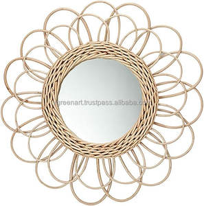 Venta al por mayor nuevo artículo 2022 auténtica artesanía ratán bambú espejo decoración del hogar alta calidad Bali Indonesia estilo para sala de estar - Product Image 1