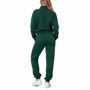 Conjunto Deportivo Corto Personalizado para Mujer con Logotipo Frontal, 100% Algodón Felpa, Transpirable, de Secado Rápido, Color Sólido, Precio Bajo - Product Image 2