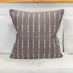 Housse de coussin tissée à la main de luxe pour décor à la maison élégant coussin bleu avec taie d'oreiller tissée conçue à rayures blanches - Product Image 4