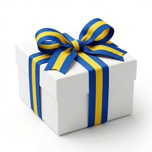 Cinta de Grosgrain de 25 mm con Franja Central Azul y Amarilla de Neelkamal Industries, para Envolver Regalos, Lazos para el Cabello, Decoración de Medallas - Product Image 3