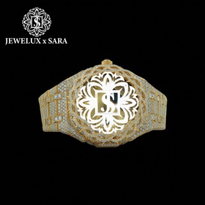 นาฬิกาข้อมือสแตนเลสสตีลประดับเพชรโมซิเนตสุดหรู กำลังเป็นที่ต้องการอย่างมาก นาฬิกาข้อมือยางสีขาวประดับเพชรโมซิเนตสุดหรูสำหรับขาย - Product Image 1