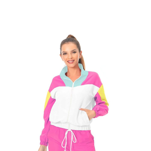 Nuevo Conjunto Deportivo de Dos Piezas para Mujer, Chaqueta Cortavientos Informal de Invierno, Colores y Tallas Personalizables, 100% Algodón, Resistente al Viento - Product Image 2