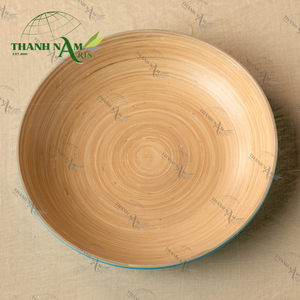 Plat personnalisé en bambou filé naturel fait à la main assiette de service écologique pour la cuisine table à manger fêtes biodégradables classiques - Product Image 2