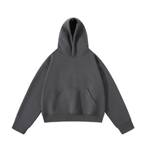 <b>Men's</b> Solid Color Hooded <b>Pullover</b> Fleece Sweatshirt Regular Sleeve Autumn Knitted Unlined Plain Dyed Design - Product Image 1