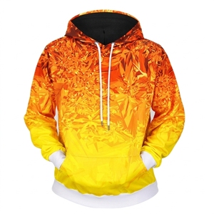 Sudadera con Capucha para Hombre, Estampado de Cristales Azules, Corte Regular, Informal, Verano, Poliéster, Tejido de Punto, con Bolsillo - Product Image 4