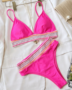 2026 Stock Sexy Women's High-Waist Bikini - Brazilian <b>Bathing</b> Suit with Wide Band <b>Support</b> and Removable Padding2023 Stock Sexy W - Product Image 5
