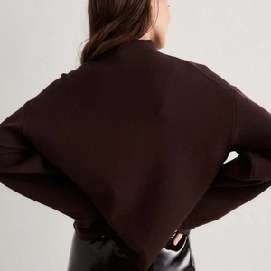 Pull en cachemire pur à 100 %, col montant, coupe carrée, tricoté, épais, doux et chaud pour l'hiver, avec étiquette personnalisée - Product Image 3