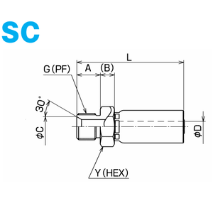 ข้อต่อท่อ SC-PF-N ของ Nitta สำหรับชิ้นส่วนไฮดรอลิก N3000 & HT - Product Image 1