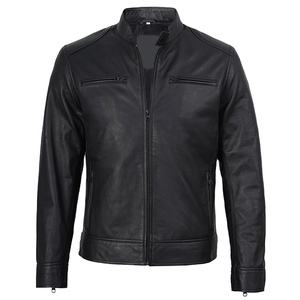 2026 OEM Top Selling Original Black Cowhide <b>Leather</b> <b>Jacket</b> For Men's Stand Collar 100%High Quality Low MOQ <b>winter</b> Fashion <b>Jacket</b> - Product Image 1