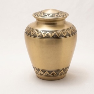 Handcrafted Solid Brass Pet Cremation Urn with Gold Paw Prints Pewter <b>Memorial</b> <b>Vase</b> for Dog and Cat Ashes with Lid On Sale - Product Image 3
