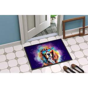 Alfombra de Entrada Antideslizante y Lavable de Pelo Corto con Diseño de Perro Hippie Cavalier Spaniel, 24x36 Pulgadas, para Interiores y Exteriores, Entrada, Patio, Muebles - Product Image 4