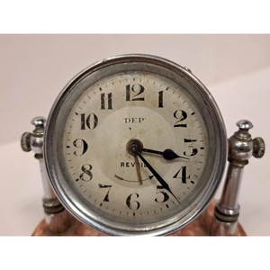 Horloge de bureau circulaire en marbre et métal, mouvement mécanique, design traditionnel, affichage silencieux sans tic-tac - Product Image 5