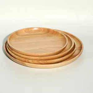 Assiettes de cuisine classiques en bois poli, écologiques, faites à la main, durables, motif personnalisé, compatibles lave-vaisselle et micro-ondes - Product Image 6