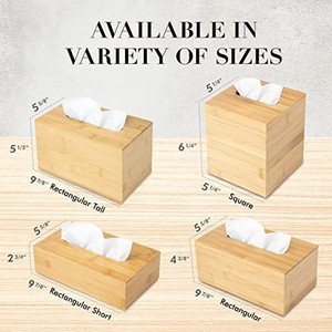 Caja de pañuelos de bambú elegante al por mayor - Diseño minimalista ecológico - Product Image 6