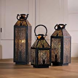 GOOD DESIGN GD-2000 Iron Glass <b>Lantern</b> <b>Candle</b> Holder Handmade with Embossing Printing for Home Decor & Christmas Lighting - Product Image 2