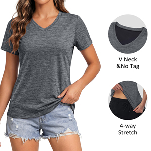 Wholesale Customized Logo Women Sports T <b>Shirts</b> High Stretch Fabric Female Active Wear Training Gear Clothing T <b>Shirts</b> - Product Image 5