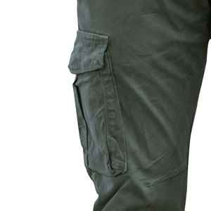 Pantalon cargo vert olive pour homme, taille élastique avec cordon de serrage, plusieurs poches, pantalon en toile décontracté, vêtements d'automne - Product Image 4