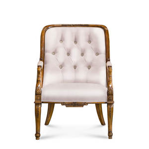 Fauteuil d'appoint classique européen antique rembourré pour salon et chambre, en bois de mahogany massif, fait main, luxe pour la maison et l'hôtel - Product Image 2