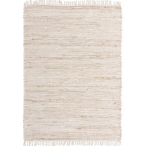 Alfombra de Algodón Orgánico a Rayas, Tejida a Mano, Estilo Escandinavo, Rectangular, para Sala de Estar - Product Image 1