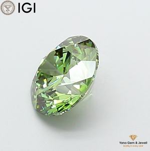 เพชร CVD ที่เพาะเลี้ยงในห้องปฏิบัติการ 3.00 กะรัต ทรงกลม 9.12 มม. สีเขียวสดใสแฟนซี ความสะอาดระดับ VVS2 พร้อมใบรับรอง IGI สำหรับงานประดับตกแต่ง - Product Image 4