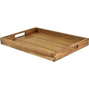H a CRAFT HAC-440 Bandeja de Servir Rectangular de Madera Hecha a Mano con Asa para Bodas y Cenas - Product Image 4