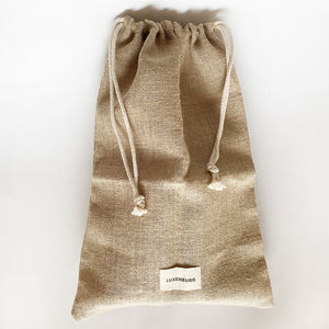 Sac à linge en toile de jute naturelle, grande taille, réutilisable, pour le rangement des vêtements à la maison - Product Image 6